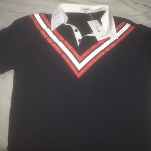 Men’s dark blue red and white fashionova polo